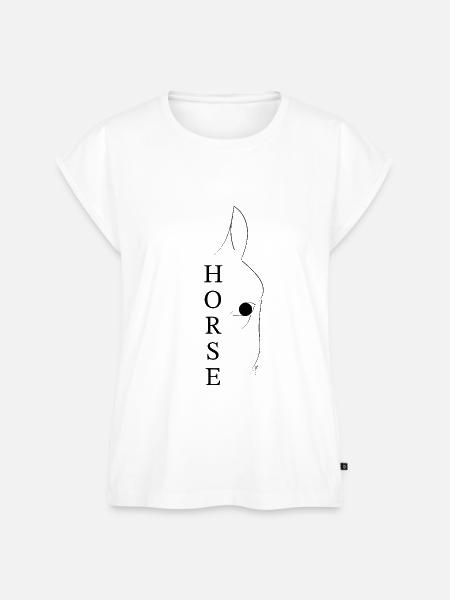 HORSE mit Pferdekopf - Frauen Premium Bio Top - Weiß