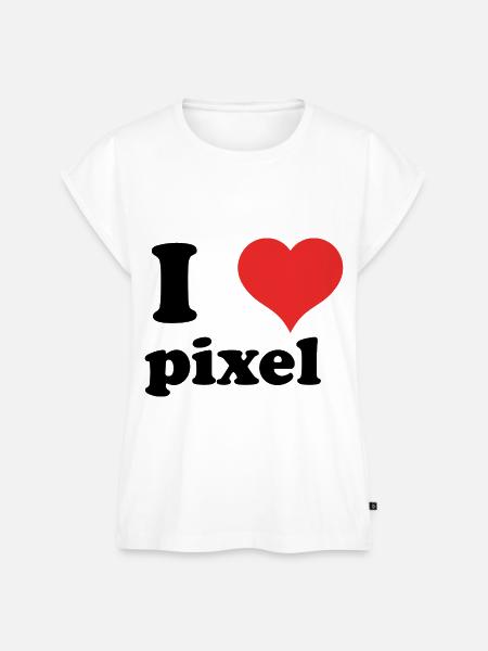 i love pixel - Frauen Premium Bio Top - Weiß