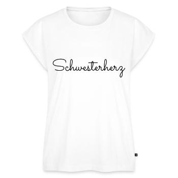 Schwesterherz - Frauen Premium Bio Top - Weiß - Vorne - AI Model Female 172 light (172cm)