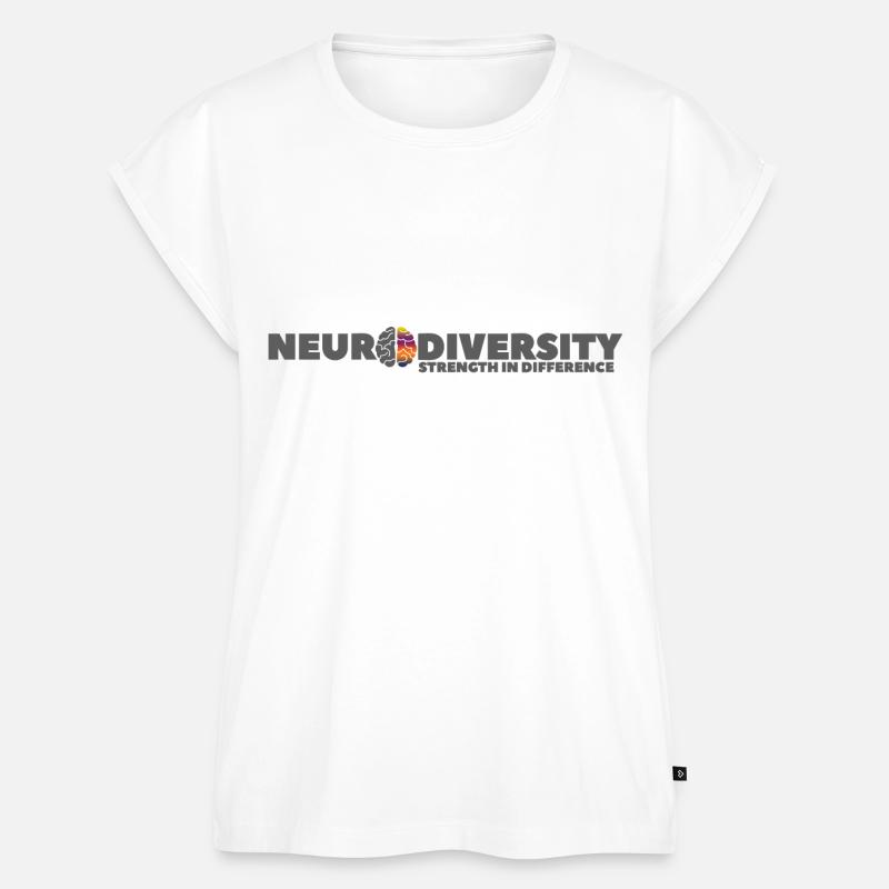 Neurodiversité: force dans la différence - Haut bio Premium Femme - blanc