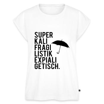 Superkalifragilistikexpialigetisch - Frauen Premium Bio Top - Weiß - Vorne - AI Model Female 172 light (172cm)