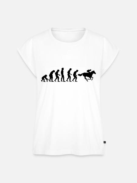 Galopprennen02_evolution - Frauen Premium Bio Top - Weiß
