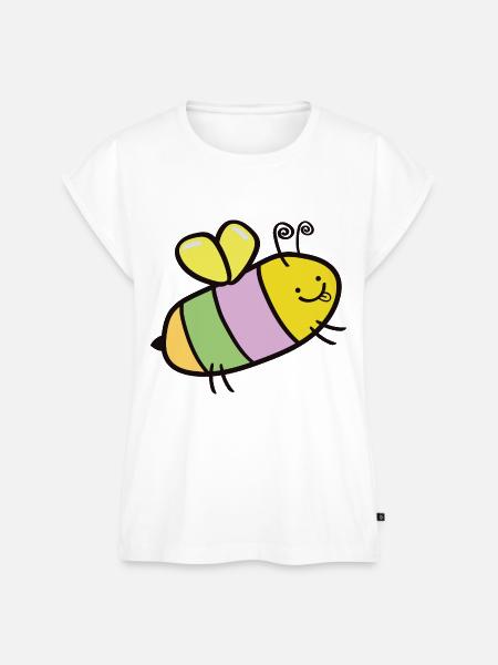 biene comic bunt - Frauen Premium Bio Top - Weiß