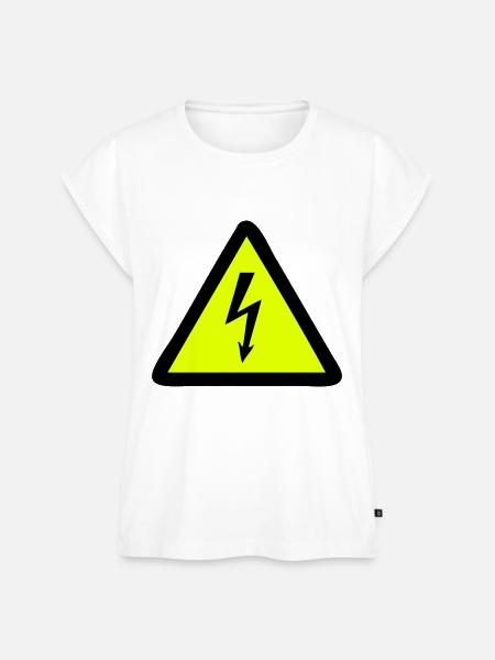 Blitz Warnschild - Frauen Premium Bio Top - Weiß