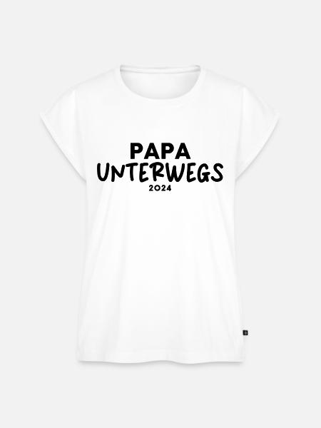 Papa unterwegs 2024 - Frauen Premium Bio Top - Weiß