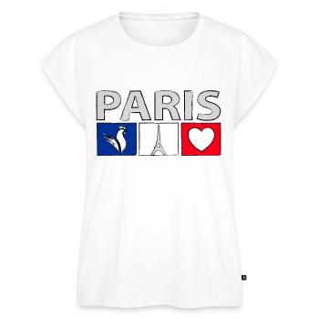 Paris avec du cœur - Haut bio Premium Femme - blanc - Devant - AI Model Female 172 light (172cm)