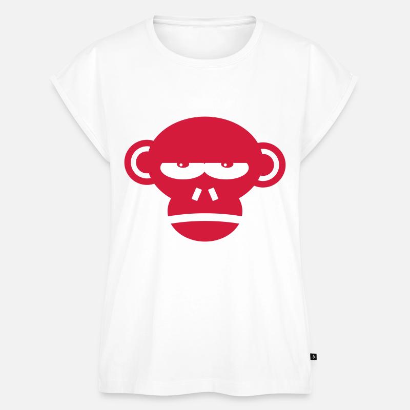 Cool Grumpy Monkey Face Cadeau Idée cadeau - Haut bio Premium Femme - blanc