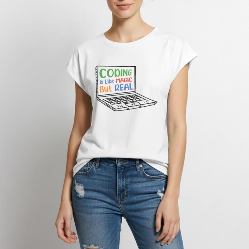 Coding Is Like Magic Coder Programmer Computer Gee Frauen Premium Bio Top