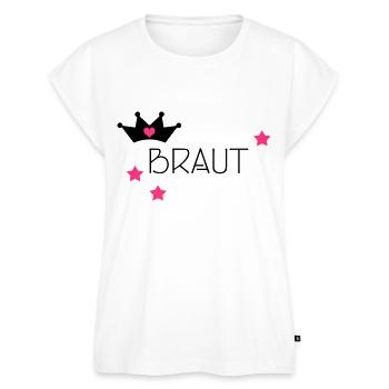 Junggesellinnenabschied BRAUT - Frauen Premium Bio Top - Weiß - Vorne - AI Model Female 172 light (172cm)