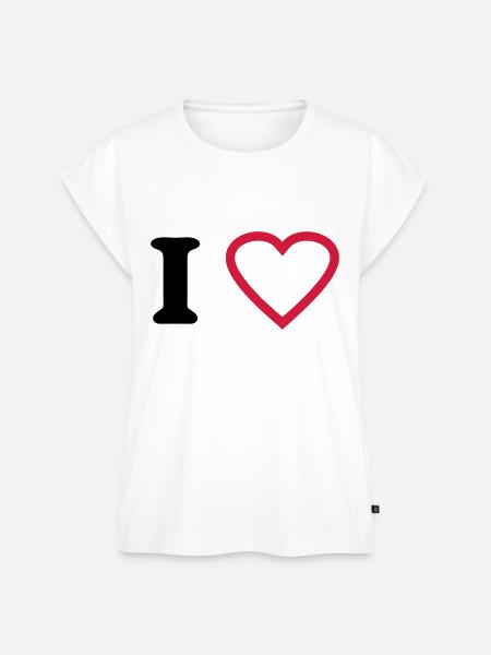 i love - Frauen Premium Bio Top - Weiß
