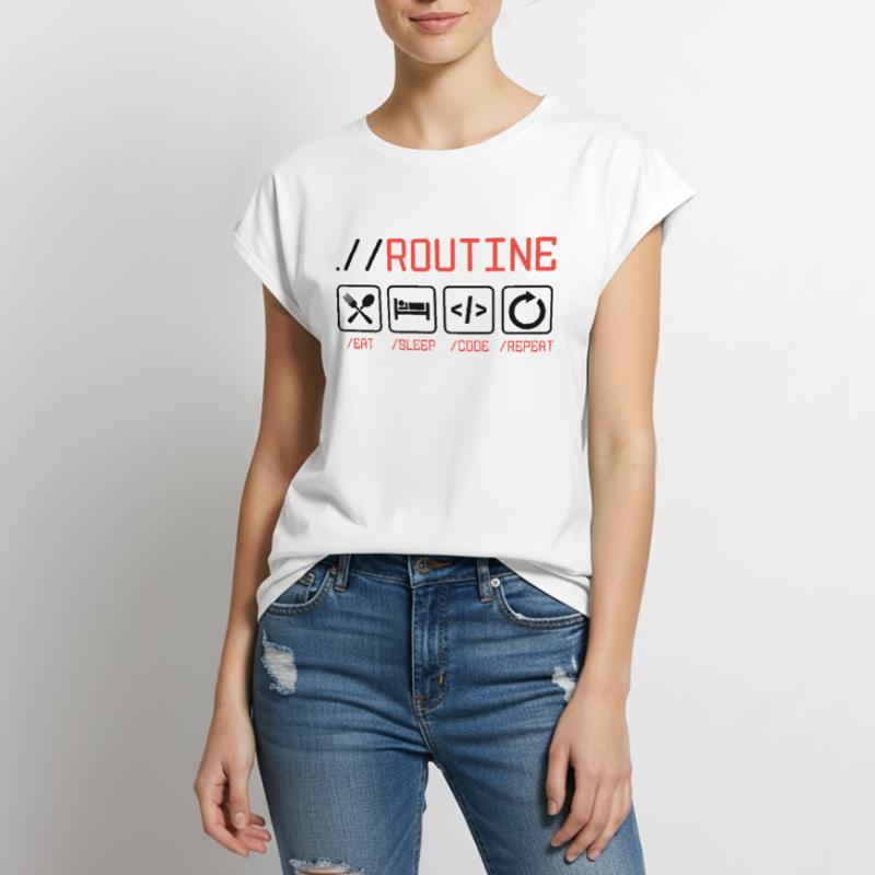 Routine Eat Sleep Code Repeat Software Developer C Frauen Premium Bio Top