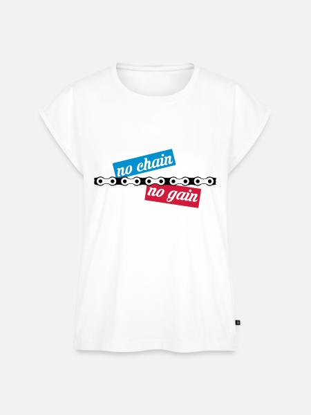 no chain no gain - Frauen Premium Bio Top - Weiß