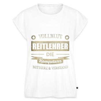 Reitlehrer Spruch - Frauen Premium Bio Top - Weiß - Vorne - AI Model Female 172 light (172cm)