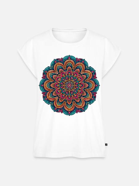 Psychedelisches Mandala Trippy - Frauen Premium Bio Top - Weiß