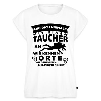 Taucher kennen Orte... - Frauen Premium Bio Top - Weiß - Vorne - AI Model Female 172 light (172cm)