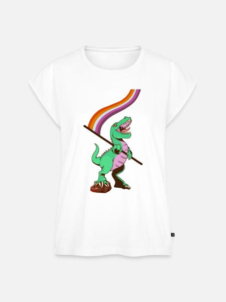 LGBTQ-Flagge - Dinosaurier-Lesbe - Frauen Premium Bio Top - 