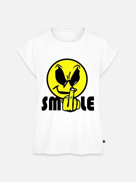 Smile Text Logo - Frauen Premium Bio Top - Weiß