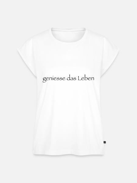 geniesse das Leben - Frauen Premium Bio Top - Weiß