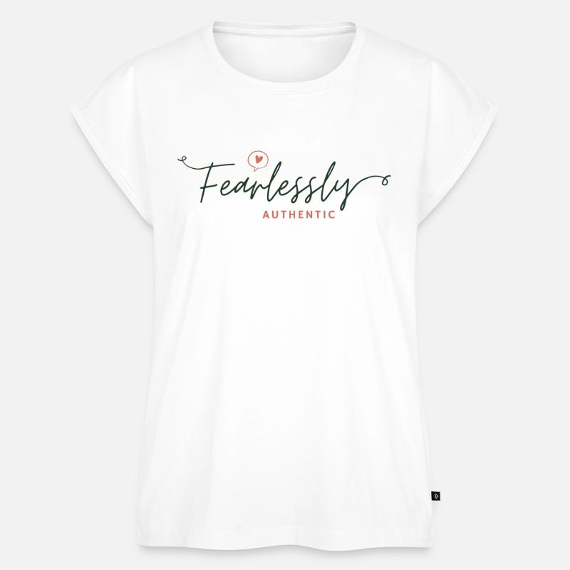 Furchtlos authentisch Onbevreesd authentiek - Frauen Premium Bio Top - Weiß