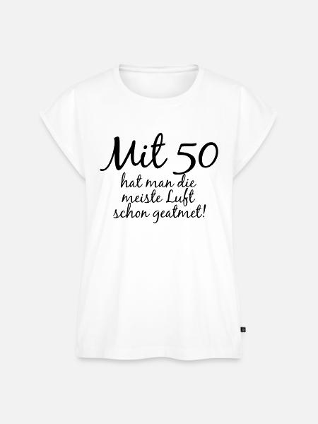 mit_50 - Frauen Premium Bio Top - Weiß