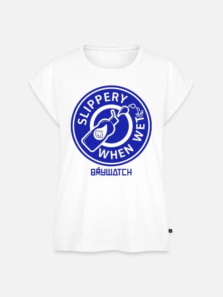 Baywatch Slippery When Wet - Frauen Premium Bio Top - Weiß