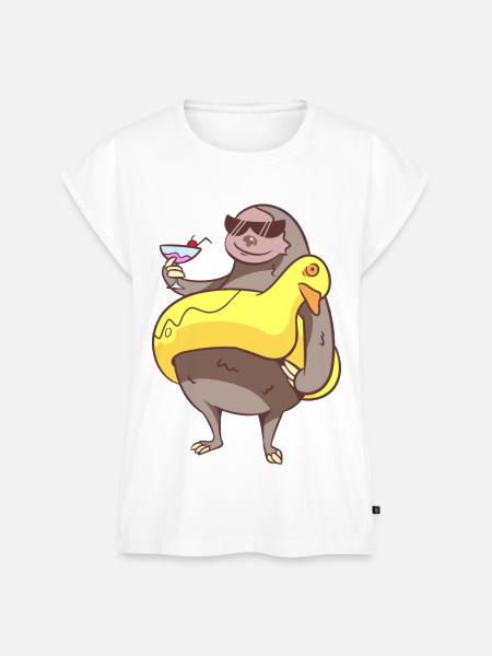 Sommerliches Faultier - Frauen Premium Bio Top - Weiß
