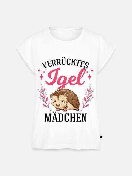 Verrücktes Igel Mädchen Stacheligel - Frauen Premium Bio Top - Weiß
