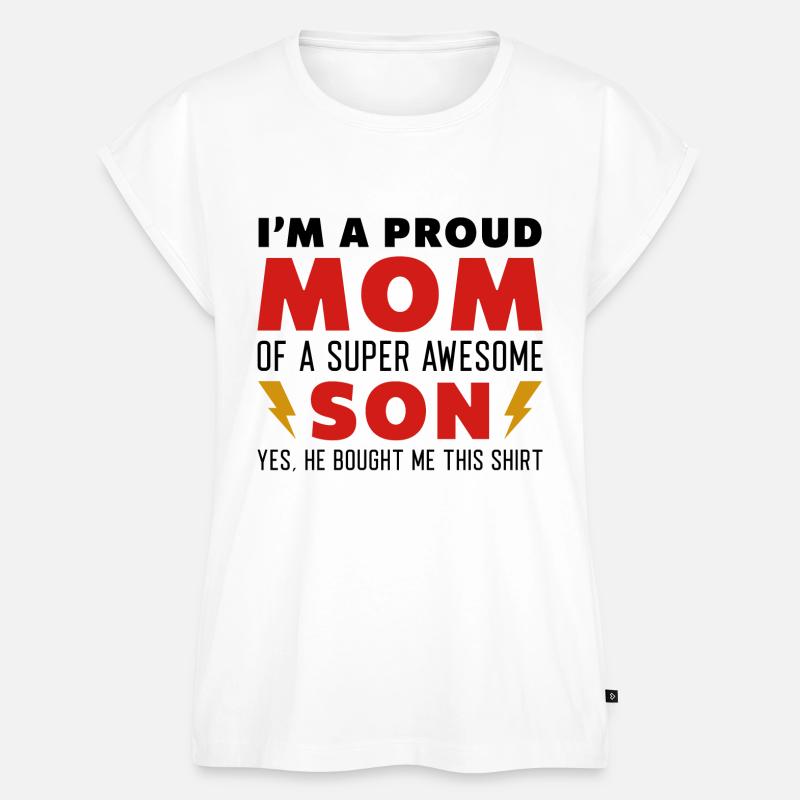 Ich bin eine stolze Mutter eines super tollen Sohnes - Frauen Premium Bio Top - Weiß