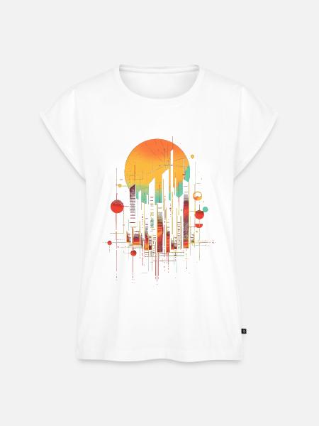 Abstraktes Stadtbild-T-Shirt-Design - Frauen Premium Bio Top - Weiß