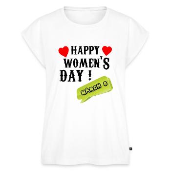GLÜCKLICHER FRAUENTAG, 8. MÄRZ - Frauen Premium Bio Top - Weiß - Vorne - AI Model Female 172 light (172cm)