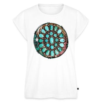 Turquoise Western Gem Stone - Women’s Premium Organic Top - white - Front - AI Model Female 172 light (172cm)