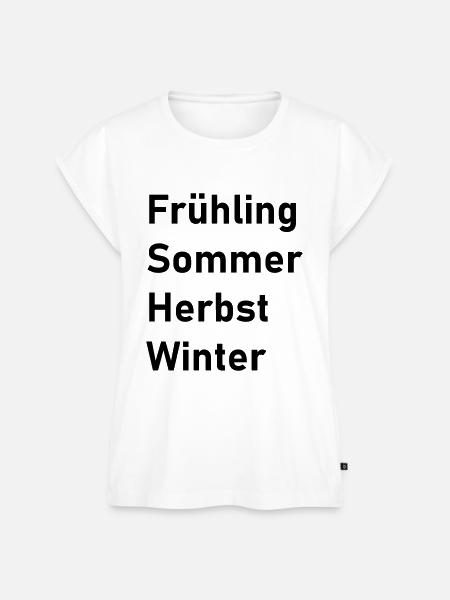 jahreszeiten - Frauen Premium Bio Top - Weiß