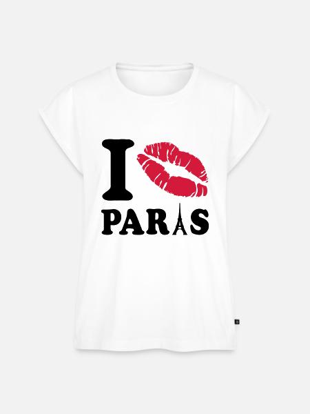 i love paris - Frauen Premium Bio Top - Weiß