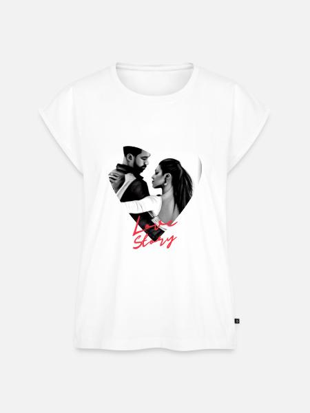 Lovestory - Frauen Premium Bio Top - Weiß