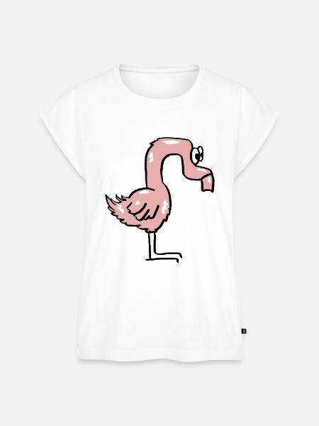 Lustiger rosa Flamingo - Frauen Premium Bio Top - Weiß