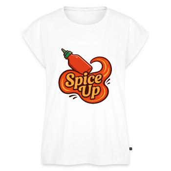 "Spice-up" Hot 🔥 Sauce - Women’s Premium Organic Top - white - Front - AI Model Female 172 light (172cm)