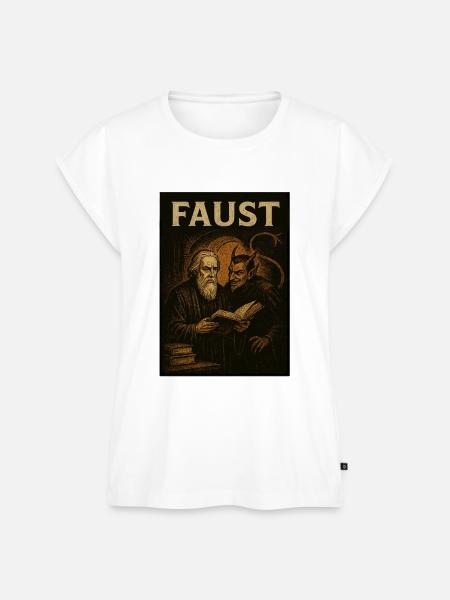 Faust und Mephisto von Goethe - Frauen Premium Bio Top - Weiß