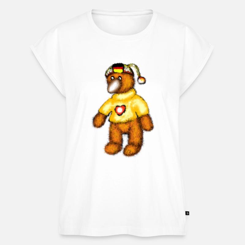 Teddybär mit Pulli - Frauen Premium Bio Top - Weiß