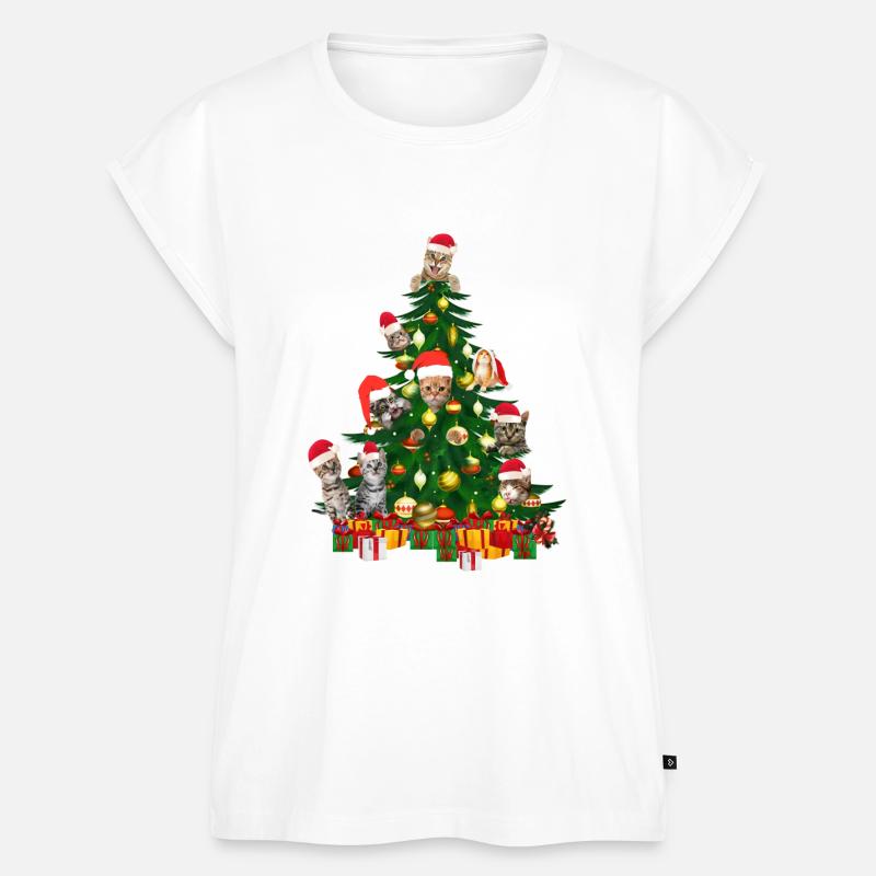 Cat Tree Cat Christmas Tree - Women’s Premium Organic Top - white