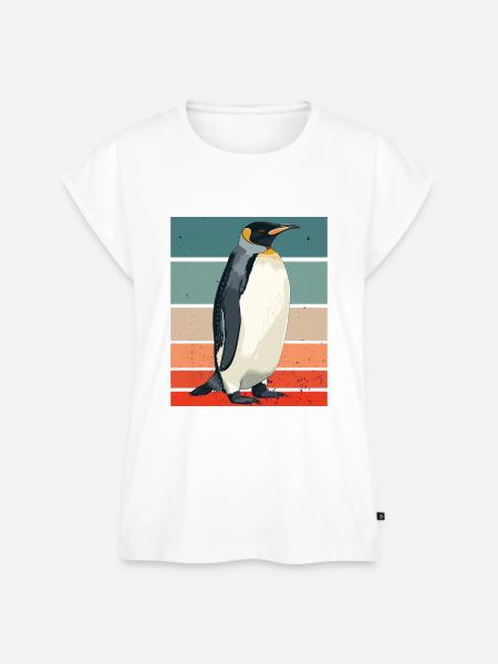 Pinguin Retro - Frauen Premium Bio Top - Weiß
