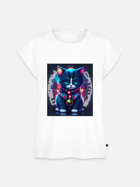 Merry Catmas - Frauen Premium Bio Top - Weiß