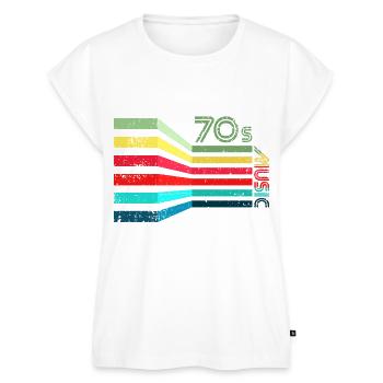 70er Jahre Musik Vintage Retro - Frauen Premium Bio Top - Weiß - Vorne - AI Model Female 172 light (172cm)