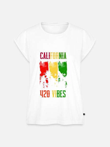CALIFORNIA 420 VIBES - Frauen Premium Bio Top - Weiß