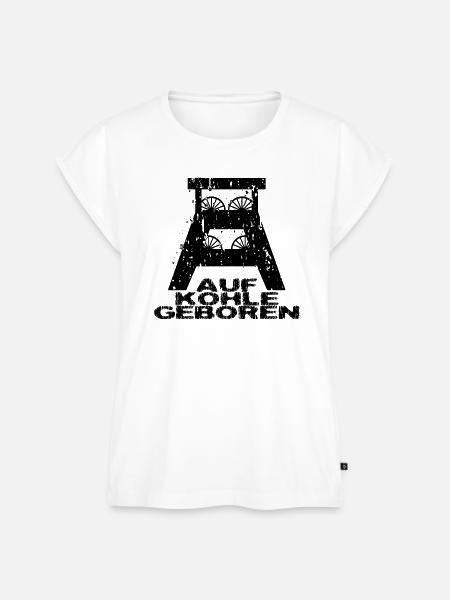 Auf Kohle geboren - Frauen Premium Bio Top - Weiß
