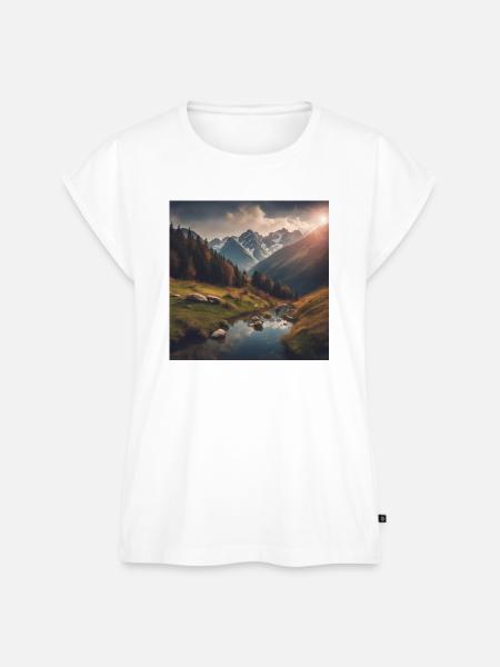 Berglandschaft - Frauen Premium Bio Top - Weiß