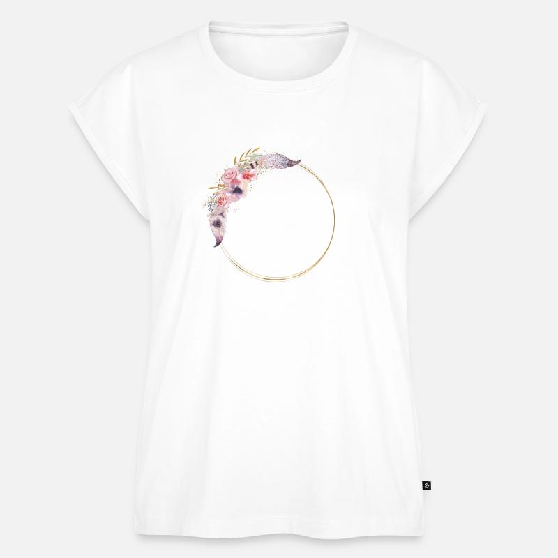 Customizable Boho Spring Circle 2 - Women’s Premium Organic Top - white