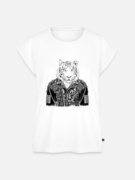 Tiger Heavy - Frauen Premium Bio Top - Weiß