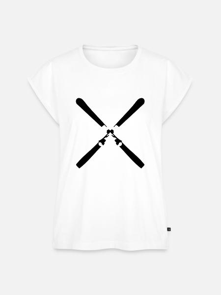 Skier gekreuzt - Frauen Premium Bio Top - Weiß