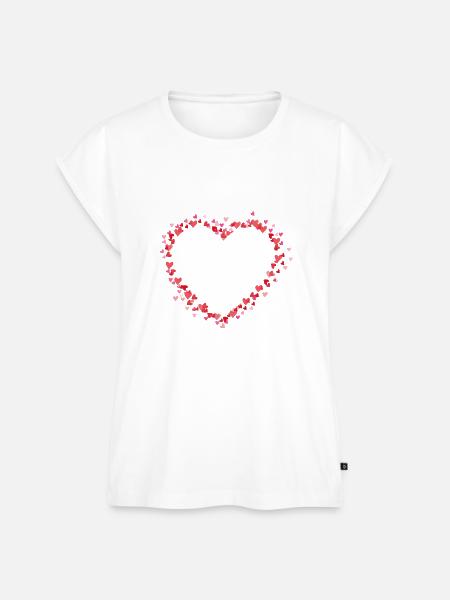 Personalisierbar kleine Herzen - Frauen Premium Bio Top - Weiß