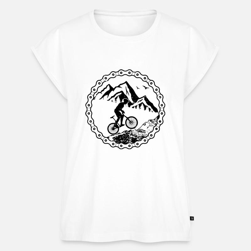 VTT en montée - Haut bio Premium Femme - blanc